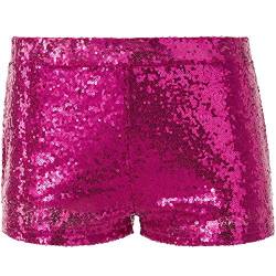 dressforfun 900996 Damen Pailletten Glitzer Shorts, sexy Kurze Hose Shorts, pink (XL | Nr. 303919) von dressforfun