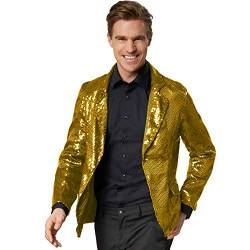 dressforfun 900999 Herren Pailletten Blazer Sakko, Freizeit Anzugjacke, Gold - Diverse Größen - (S | Nr. 303926) von dressforfun