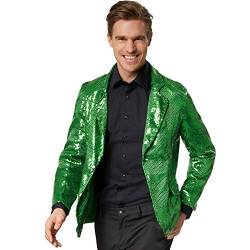 dressforfun 900999 Herren Pailletten Blazer Sakko, Freizeit Anzugjacke, grün - Diverse Größen - (XXL | Nr. 303945) von dressforfun