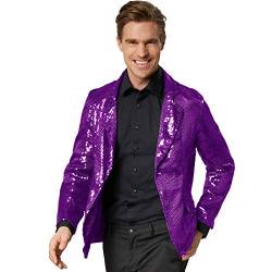 dressforfun 900999 Herren Pailletten Blazer Sakko, Freizeit Anzugjacke, lila - Diverse Größen - (S | Nr. 303956) von dressforfun