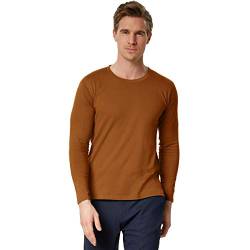 dressforfun 901001 Herren Longsleeve, Basic Langarmshirt, Rundhals, unifarben - Diverse Größen und Farben - (Braun | L | Nr. 304037) von dressforfun