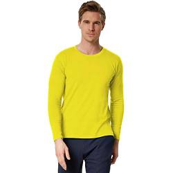 dressforfun 901001 Herren Longsleeve, Basic Langarmshirt, Rundhals, unifarben - Diverse Größen und Farben - (Gelb | XL | Nr. 303223) von dressforfun