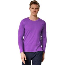 dressforfun 901001 Herren Longsleeve, Basic Langarmshirt, Rundhals, unifarben - Diverse Größen und Farben - (Lila | XXL | Nr. 304019) von dressforfun