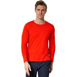 dressforfun 901001 Herren Longsleeve, Basic Langarmshirt, Rundhals, unifarben - Diverse Größen und Farben - (Rot | XXL | Nr. 303229) von dressforfun