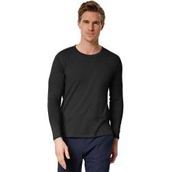 dressforfun 901001 Herren Longsleeve, Basic Langarmshirt, Rundhals, unifarben - Diverse Größen und Farben - (Schwarz | XXL | Nr. 303219) von dressforfun