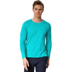 dressforfun 901001 Herren Longsleeve, Basic Langarmshirt, Rundhals, unifarben - Diverse Größen und Farben - (Türkis | XXL | Nr. 304034) von dressforfun