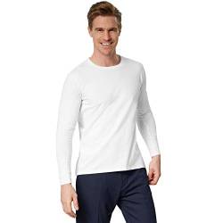 dressforfun 901001 Herren Longsleeve, Basic Langarmshirt, Rundhals, unifarben - Diverse Größen und Farben - (Weiß | XXL | Nr. 303209) von dressforfun