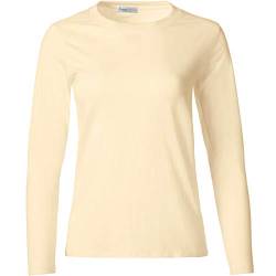 dressforfun 901005 Damen Basic Longsleeve Langarmshirt, Baumwolle, Rundhalsausschnitt - Diverse Farben und Größen - (Creme | M | Nr. 304106) von dressforfun