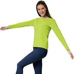 dressforfun 901005 Damen Basic Longsleeve Langarmshirt, Baumwolle, Rundhalsausschnitt - Diverse Farben und Größen - (Hellgrün | M | Nr. 304176) von dressforfun