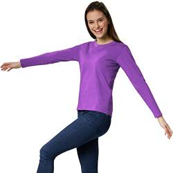 dressforfun 901005 Damen Basic Longsleeve Langarmshirt, Baumwolle, Rundhalsausschnitt - Diverse Farben und Größen - (Lila | S | Nr. 304140) von dressforfun