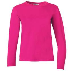 dressforfun 901005 Damen Basic Longsleeve Langarmshirt, Baumwolle, Rundhalsausschnitt - Diverse Farben und Größen - (Pink | L | Nr. 304137) von dressforfun