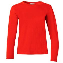 dressforfun 901005 Damen Basic Longsleeve Langarmshirt, Baumwolle, Rundhalsausschnitt - Diverse Farben und Größen - (Rot | L | Nr. 304122) von dressforfun