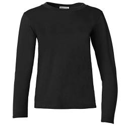 dressforfun 901005 Damen Basic Longsleeve Langarmshirt, Baumwolle, Rundhalsausschnitt - Diverse Farben und Größen - (Schwarz | L | Nr. 304112) von dressforfun