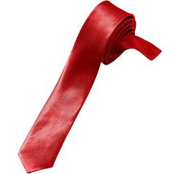dressforfun 901020 Einfarbige Krawatte für Damen und Herren, glänzender Schlips in Einheitsgröße, schmale Krawatte für Party Kostüm Fasching Alltag Business - diverse Farben - (rot | Nr. 303679) von dressforfun