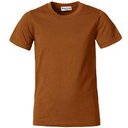 dressforfun 901032 Kinder T-Shirt, Basic Shirt mit Rundhalsausschnitt, Baumwolle - Diverse Farben und Größen - (Braun | 104 | Nr. 304375) von dressforfun