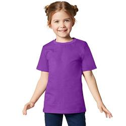 dressforfun 901032 Kinder T-Shirt, Basic Shirt mit Rundhalsausschnitt, Baumwolle - Diverse Farben und Größen - (Lila | 104 | Nr. 304355) von dressforfun