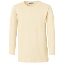 dressforfun 901033 Kinder Longsleeve, Basic Langarm Shirt mit Rundhalsausschnitt, Baumwolle - Diverse Farben und Größen - (Beige | 104 | Nr. 304405) von dressforfun