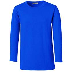 dressforfun 901033 Kinder Longsleeve, Basic Langarm Shirt mit Rundhalsausschnitt, Baumwolle - Diverse Farben und Größen - (Blau | 104 | Nr. 304450) von dressforfun