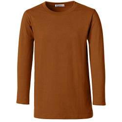 dressforfun 901033 Kinder Longsleeve, Basic Langarm Shirt mit Rundhalsausschnitt, Baumwolle - Diverse Farben und Größen - (Braun | 140 | Nr. 304463) von dressforfun