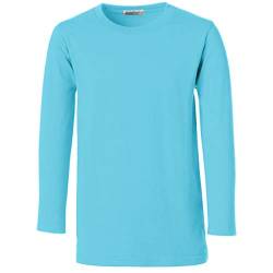 dressforfun 901033 Kinder Longsleeve, Basic Langarm Shirt mit Rundhalsausschnitt, Baumwolle - Diverse Farben und Größen - (Hellblau | 104 | Nr. 304445) von dressforfun