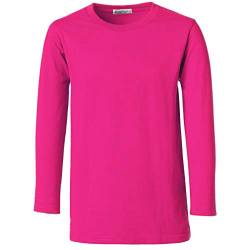 dressforfun 901033 Kinder Longsleeve, Basic Langarm Shirt mit Rundhalsausschnitt, Baumwolle - Diverse Farben und Größen - (Pink | 104 | Nr. 304435) von dressforfun