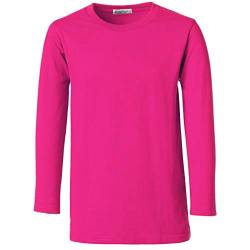 dressforfun 901033 Kinder Longsleeve, Basic Langarm Shirt mit Rundhalsausschnitt, Baumwolle - Diverse Farben und Größen - (Pink | 128 | Nr. 304437) von dressforfun