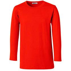 dressforfun 901033 Kinder Longsleeve, Basic Langarm Shirt mit Rundhalsausschnitt, Baumwolle - Diverse Farben und Größen - (Rot | 116 | Nr. 304421) von dressforfun