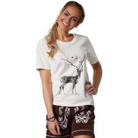 dressforfun T-Shirt T-Shirt Blumenhirsch Rundhals von dressforfun