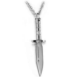 dsanbo Herren Anhänger Dolch Messer Schmuck Schwert Halskette Edelstahl Kette 55cm von dsanbo