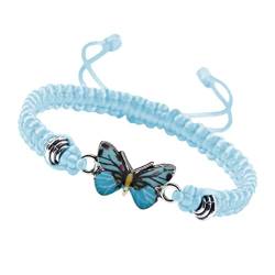 dsbdrki Armreifen gewebtes Schmetterlingsarmband Verstellbares Seilschnur Schmetterlingsarmband geflochtenes Seilarmband für Paar von dsbdrki