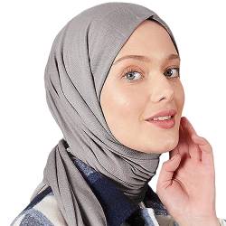 Premium Jersey Turban Kopftuch Schal Wrap Instant Hijab Für Damen | Instant Hijab | Schal Cap für Frauen Hijab Muslim (Dunkelgrau) von dscarf