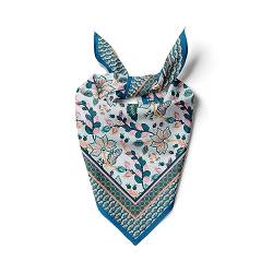dscarf Baumwolle Halstuch 60cm x 60cm Square Klein Unisex Stirnband Schal Bandana Hals Kopftuch Atmungsaktiv (Blühendes Design 6) von dscarf