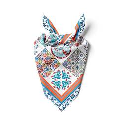 dscarf Damen-Halstuch 55cm x 55cm Square Unisex Stirnband Schal Bandana Hals Kopftuch Atmungsaktiv (Blaues Design 2) von dscarf
