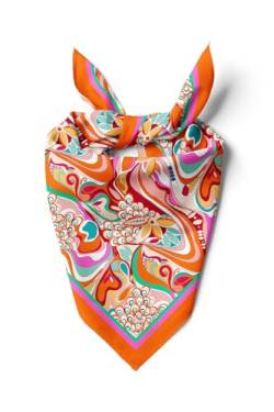 dscarf Damen-Halstuch 55cm x 55cm Square Unisex Stirnband Schal Bandana Hals Kopftuch Atmungsaktiv (Blühendes Design 14) von dscarf