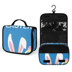 Make-up-Tasche, personalisierte Kosmetiktasche für Damen, Happy Easter Bunny, 22.5(fold)/41(unfold)L x 7W x 18.5H cm, Kulturbeutel von ducanll