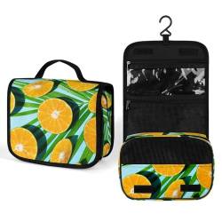 Make-up-Tasche, personalisierte Kosmetiktasche für Damen, Orangenfrucht in der Sonne, 22.5(fold)/41(unfold)L x 7W x 18.5H cm, Kulturbeutel von ducanll