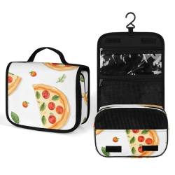 Make-up-Tasche, personalisierte Kosmetiktasche für Damen, Pizza Food, 22.5(fold)/41(unfold)L x 7W x 18.5H cm, Kulturbeutel von ducanll