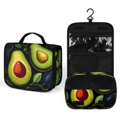 Make-up-Tasche, personalisierte Kosmetiktasche für Damen, avocado, 22.5(fold)/41(unfold)L x 7W x 18.5H cm, Kulturbeutel von ducanll