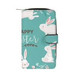 ducanll Damen-Geldbörse mit mehreren Kartenfächern und Handyfach, Happy Easter Bunny, 19.7cm length, 11cm width, 3.5cm thickness von ducanll