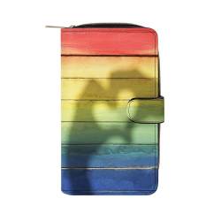 ducanll Damen-Geldbörse mit mehreren Kartenfächern und Handyfach, Love Heart Shadow Rainbow, 19.7cm length, 11cm width, 3.5cm thickness von ducanll