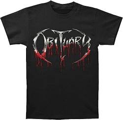 Obituary Men's Fashion Bloody Logo Black Cotton T-Shirt Size XL von ducao