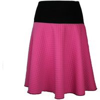 dunkle design A-Linien-Rock Dicker Jacquard Jersey Pink Grün elastischer Bund von dunkle design