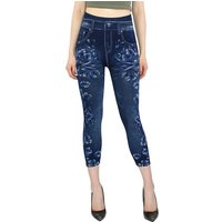 dy_mode 7/8-Jeggings Damen 7/8 Leggings Jeans Optik Capri Jeggings Sommer Jeggins mit elastischem Bund, High Waist von dy_mode