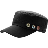 dy_mode Army Cap Army Cap Unifarbe Schirmmütze Herren Mütze Damen Kappe mit peppigen Holzknöpfen von dy_mode