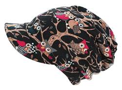 dy_mode Damen Schirmmütze Beanie Mütze mit Schirm Kappe - BM118 (BM133-BlackOwl) von dy_mode