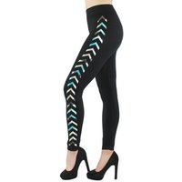 dy_mode Highwaist Leggings Damen Leggings mit Glanz Druck Pfeile Muster Glitzer Leggins Schwarz mit elastischem Bund von dy_mode