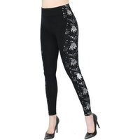 dy_mode Highwaist Leggings Damen Leggings mit Glanz Druck Schmetterling Muster Glitzer Leggins mit elastischem Bund, Hochbund von dy_mode