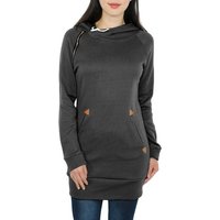 dy_mode Longsweatshirt Damen Kapuzenpullover Sweatshirt Lang Hoodie Longshirt mit Kapuze mit Kapuze von dy_mode