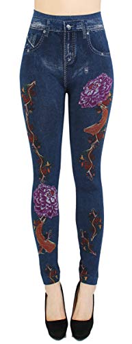 dy_mode Thermo Leggings Damen/Thermo Jeggings mit Innenfutter Teddyfleece Damen Thermo Leggins - Gr. 36-42 - WL020-023 (36/38 - S/M, WL040) von dy_mode