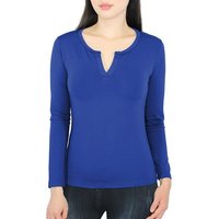 dy_mode Thermohemd Damen Thermo Langarmshirt Thermoshirt mit Innenfutter V-Kragen - LD010 Angeraute Innenseite von dy_mode